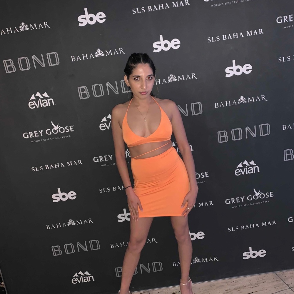 Naked Wardrobe Orange Two Piece Dress